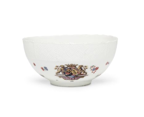 A Meissen waste bowl from the Sulkowski service, circa 1735-38Each side painted with the arms of Sulkowski and Stein zu Jetti