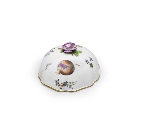 A rare Meissen cloche (Wärmeglocke) from the 'Brühlsche Allerlei' service, circa 1745Modelled by J.F. Eberlein, of high domed