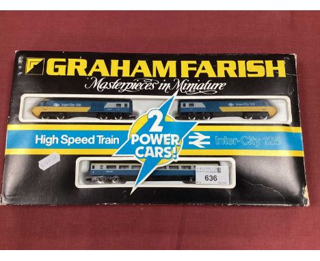 A boxed Graham Farish N gauge Inter-City 125 three-car set, with two powered cars, untested.
