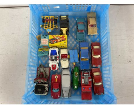 A Quantity of 1960s/1970s Corgi and Dinky Diecast Vehicles, including Corgi 241 Ghia L64 in poor box and Dinky Ford Mercury C