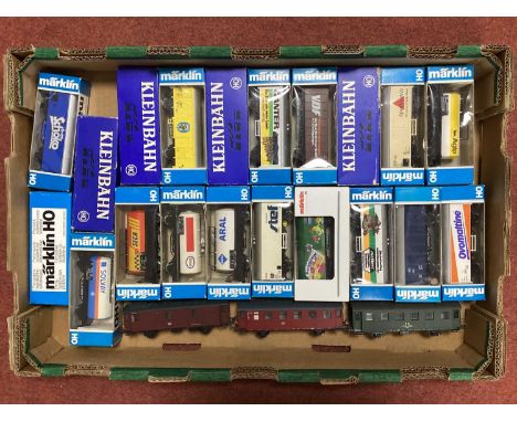 Approximately Twenty-three items of European outline rolling stock, by Kleinbahn, Marklin and others, including three four-wh
