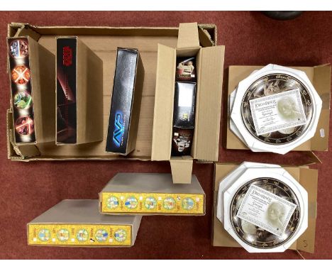 Eight Limited Edition Collector Plates. Themes include The Simpsons, Star Wars, Alien vs. Predator, Lord of the Rings, all bo