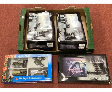 Four Corgi Diecast Model Military Aircraft and Vehicle Sets to include #CS90025 'Their Finest Hour - The Battle of Britain', 