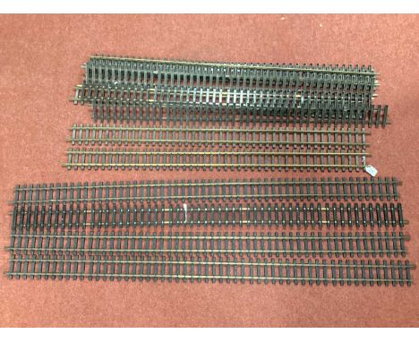Twelve lengths of G scale straight track, by LGB each at least 4ft/1200mm, used and playworn.