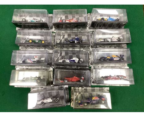 Fourteen 1:43rd Scale 'Panini F1 Collection' Diecast Model Formula One Racing Cars to include Williams FW148 -1992 Nigel Mans
