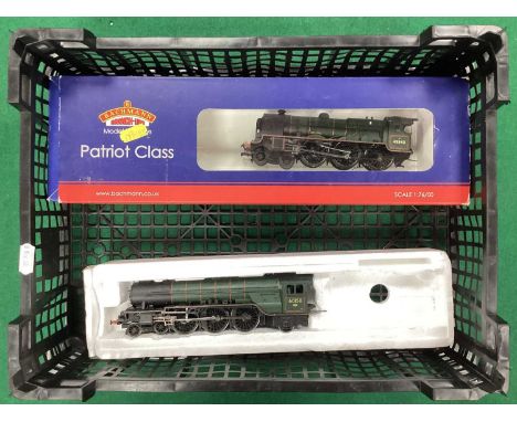 Two Bachmann OO gauge steam locomotives without their tenders: BR Patriot class "Home Guard" in incomplete but correct box, a