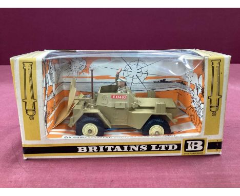 Britains Ltd Number 9784- 8th Army Scout Car, very good to excellent condition, boxed, slight crushing to box