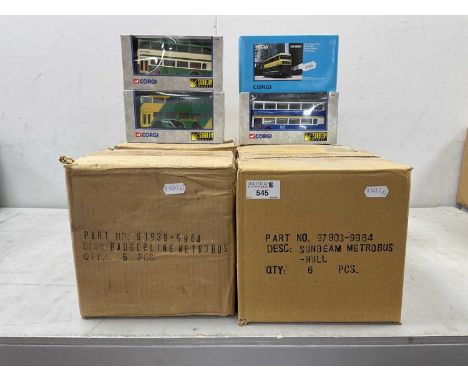 Thirty Six Diecast Model Buses by Sunbeam Models - Corgi. Comprising of #91843 Cardiff Metrobus (6), #91839 Badgerline Metrob