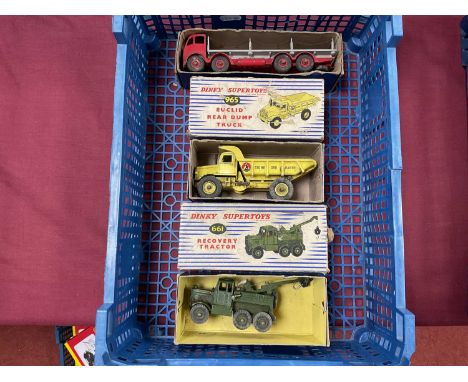 Dinky No 965 - Euclid, playworn in a worn box, Dinky No 6611 Recovery Tractor fair in fair box, Dinky Foden 2nd Series with c