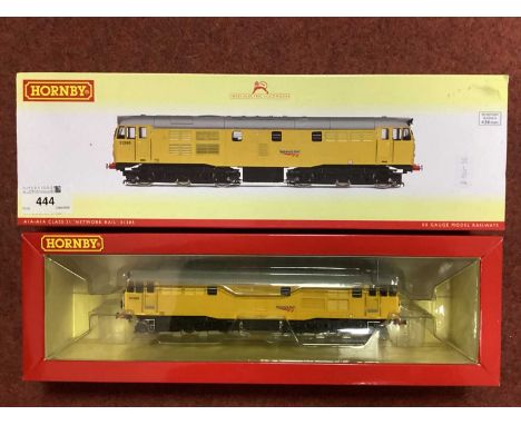 A boxed Hornby OO gauge A1A diesel locomotive no 31285, in Network Yellow livery, fitted with scale couplings and other detai