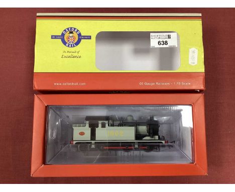 A boxed Oxford Rail OO gauge, GER 0-6-2 tank engine (LNER Class N7) in Great Eastern grey livery, tension lock couplings fitt