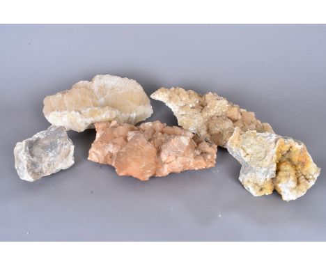 United Kingdom, three medium-sized Calcite specimens, all discovered in South Wales, Blaengwynlais Quarry Cardiff, Taff Well'