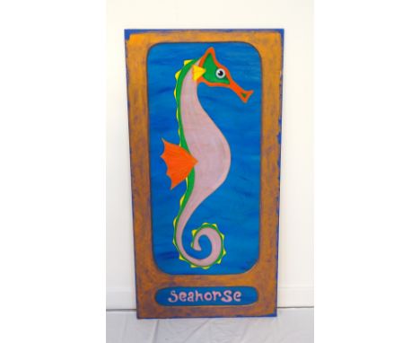 PETER GRAY
'Seahorse', acrylic, emulsion and enamel paint, 122.5cm x 61cm, artist label to verso