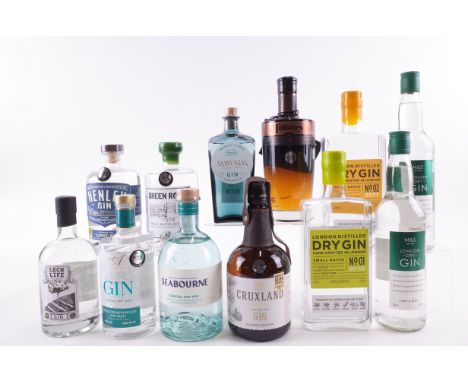 ELEVEN BOTTLES GIN AND ONE GENEVERLech Life (50cl); Agárdi London Dry (50cl); Seabourne Coastal Dry; Cruxland London Dry Kala