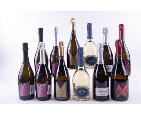 TWELVE BOTTLES PROSECCOGli Allori 2 x Le Tose Extra Dry NV and 2 x Le Tose Brut NV; Vigne Matte 2 x Extra Dry NV; Le Manzane 