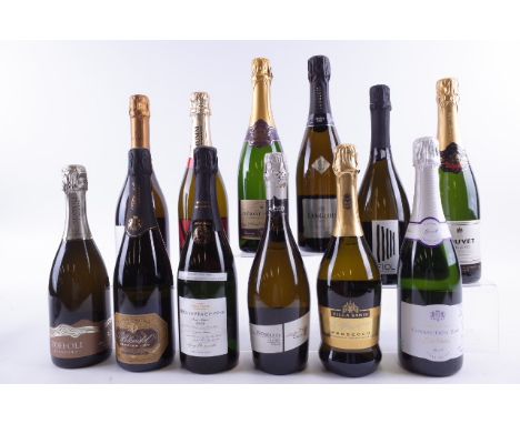 ELEVEN BOTTLES SPARKLING WINE AND ONE CHAMPAGNEBouvet Excellence Crémant de Loire Brut NV; Asda Thierry Blondel Champagne 1er