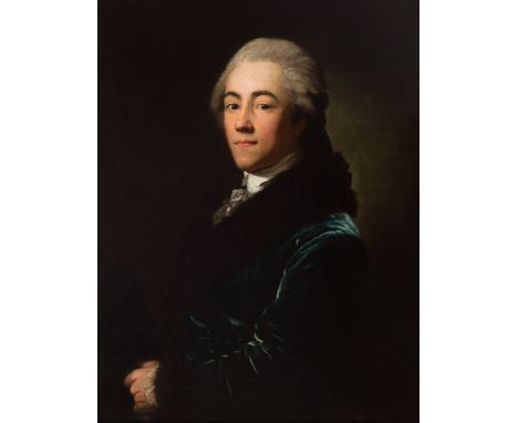 French school of the second half of the 18th century."Portrait of a gentleman.Oil on canvas. Re-coloured.With frame of the 19