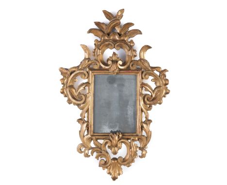 Carlos III style cornucopia mirror, ca. 1840-50.Carved and polychrome wood.New moon.Measurements: 120 x 72 cm.The cornucopias