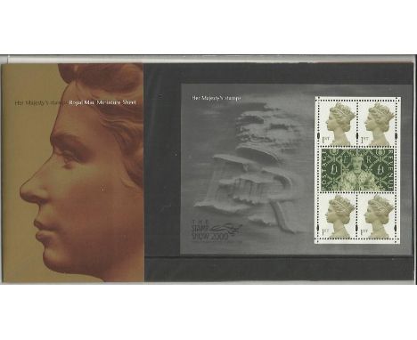 2000 Stamp Show £1 , 4 x 1st class Profiles on Print Pack M03 presentation pack complete. Good Condition