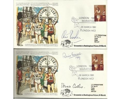 Signed cover collection Small red half sized cover album with a number of signed and unsigned covers including Chris Brasher,