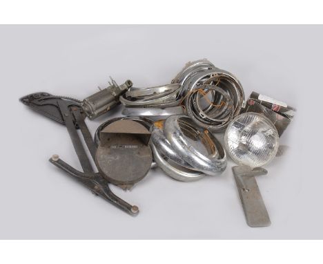 LOT OF CAR LAMP TRIMS, CAR LAMP AND OTHER ACCESSORIES