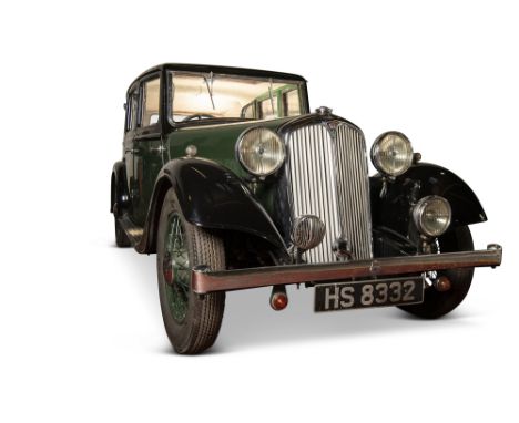 1935 ROVER 12 SALOON MOTOR CAR, Registration HS 8332, 1465cc, petrol, colour green with black wings and black roof. This vehi