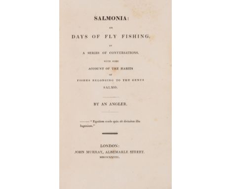 [Davy (Sir Humphry)] Salmonia: or Days of Fly Fishing, first edition, a few scattered instances of light foxing, original dra