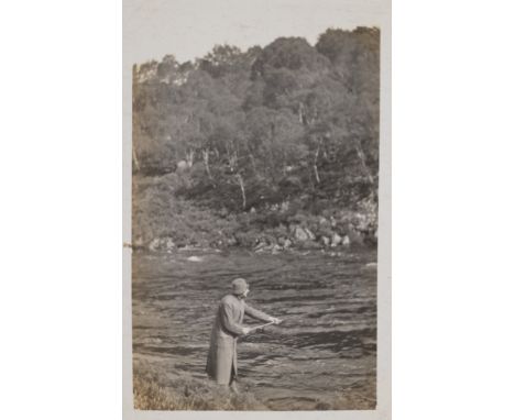 Photograph Album.- Scotland.- [Album of a Salmon Trip], 20 black and white photographs, stuck down one per page, multiple bla