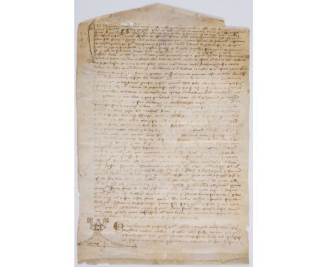 France, Carpentras.- Legal agreement relating to Louis de Gigondas of Carpentras, manuscript in Latin, on vellum, notaries in