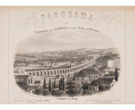 Europe.- Lambert (G.C.) Panorama der Main-Neckar-Eisenbahn, folding engraved panorama with extending folding flaps showing to