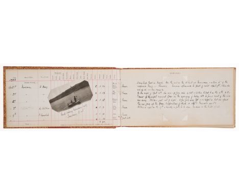 Fishing Diaries & Logbooks.- Game & Fishing Book [River Lochy, Scotland], c.50ff. with manuscript entries and c.150ff. blank 