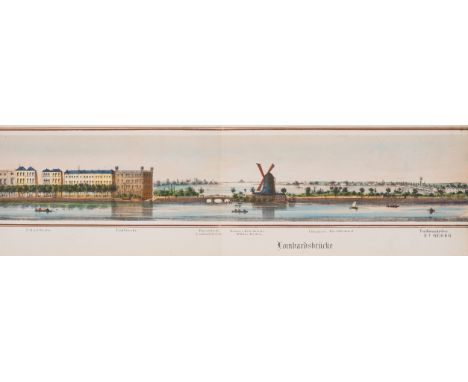 Germany.- Gericke (M. von, publisher)&nbsp;Panorama der Binnen-Alster in&nbsp;Hamburg, folding hand-coloured lithographed pan