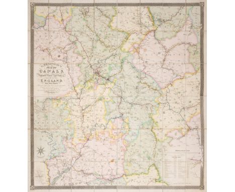 Britain.- Bradshaw (George) Bradshaw's Map of Canals, Navigable Rivers, Rail Road &amp;c. in the Midland Counties of England 