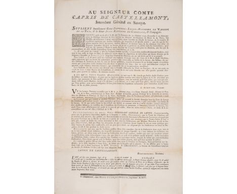 Mining broadside.- Woman company owner.- [Granting permission to mine coal in Arâches-la-Frasse (Haute-Savoie) to Baroness Fr