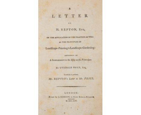 Price (Uvedale) A Letter to H.Repton, Esq., first edition, occasional foxing, for J.Robson, 1795 bound with [Marshall (Willia