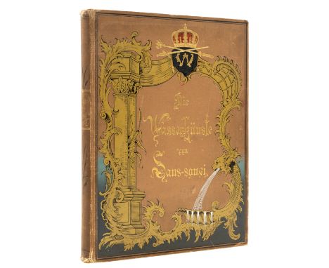 Artelt (Paul) Die Wasserkünste von Sans-Souci, 5 portraits, 83 photographic plates, folding colour plan, original decorated c