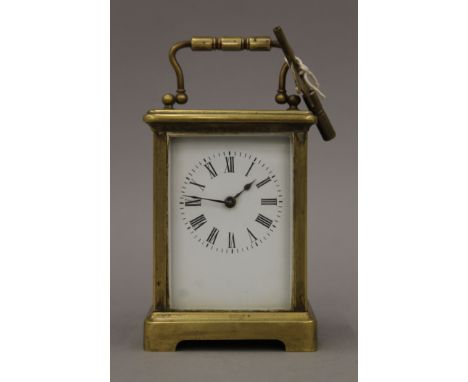 A French carriage clock. 11 cm high.