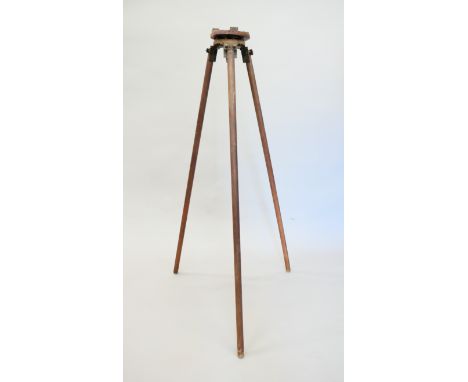 An early 20th century wooden tripod stand. 123 cm high.
