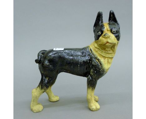 A cast iron model of a French bull dog. 20.5 cm high.