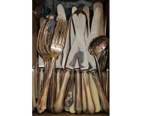 A set of Mappin and Webb silver-plated cutlery.