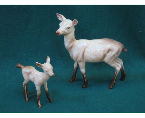 BESWICK GLAZED CERAMIC ANIMAL WITH CHILD 