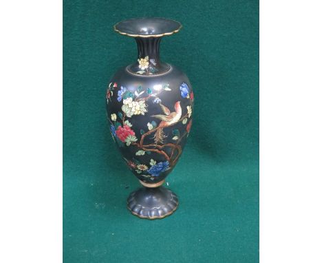 CARLTONWARE FLORAL DECORATED AND GILDED CERAMIC VASE, APPROXIMATELY 24cm HIGH 