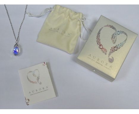 BOXED AURORA DROP PENDANT ON CHAIN, MADE WITH SWAROVSKI ELEMENT 