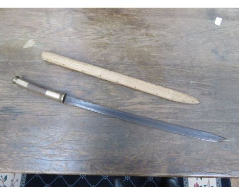 DHA BURMESE MILITARY SWORD WITH WOODEN SCABBARD 