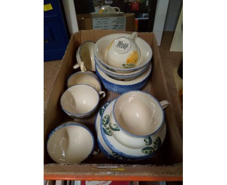 A box of Poole studio design tea ware