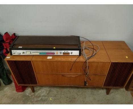 A mid century teak Dynatron record player with Garrard Model 3500 turntable 