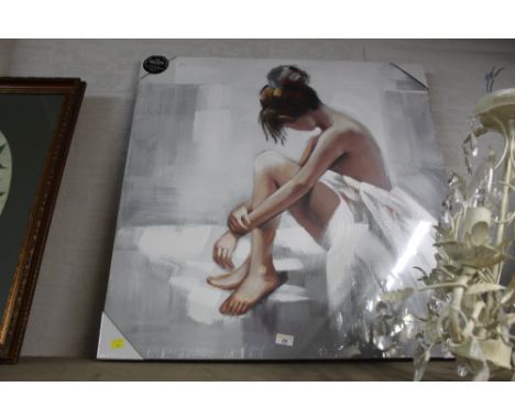 A modern framed canvas print of female 