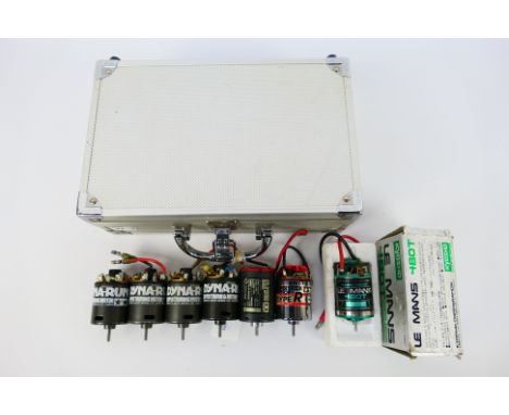 Tamiya - Kyosho - A group of six predominately unboxed RC model car motors. Lot consists of a boxed Kyosho #1892 Le Mans 480T