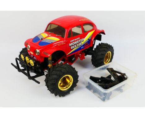 Tamiya - An unboxed and constructed vintage Tamiya #58618 1:10 scale electric RC 'Monster Beetle'. The kit has been built to 