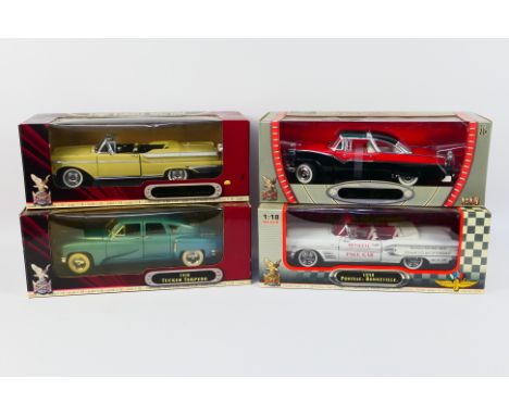 Road Signature - Four boxed diecast 1:18 scale American model cars from Road Signature. Lot comprises of #29578 1957 Mercury 